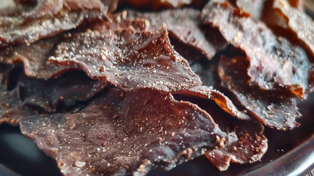 crispy beef jerky lightly seasoned with spices